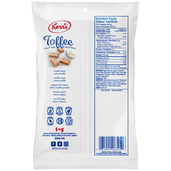 Kerr's Cream and Butter Toffee – Kerr's Candy