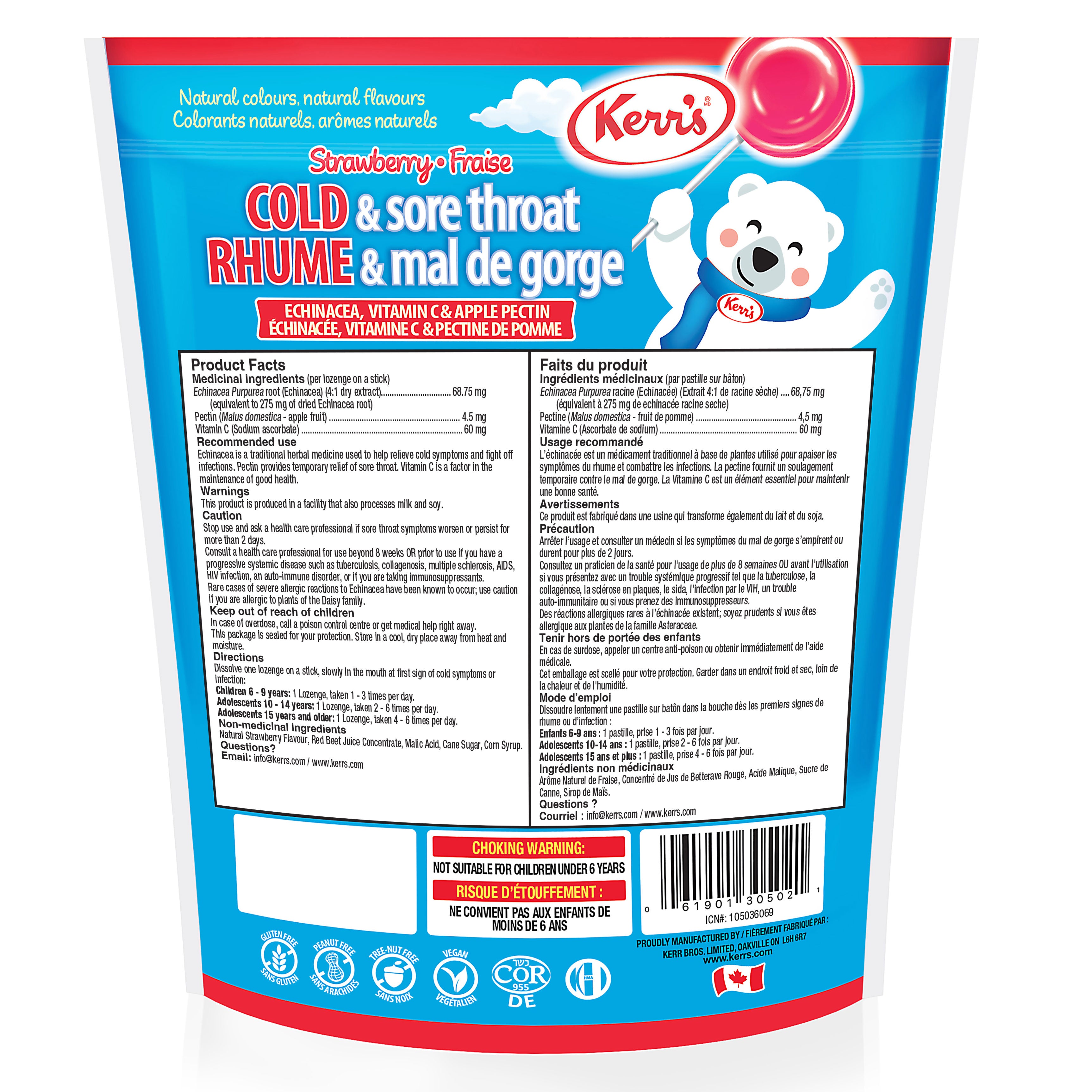 COLD & Sore Throat Kids Lozenges 15 count