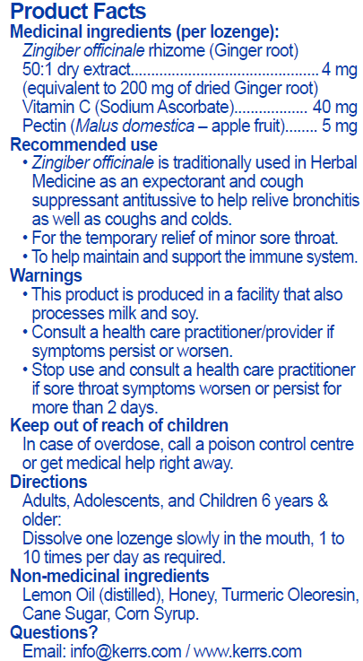 Ginger + Immunity Support Lozenges 22 Count