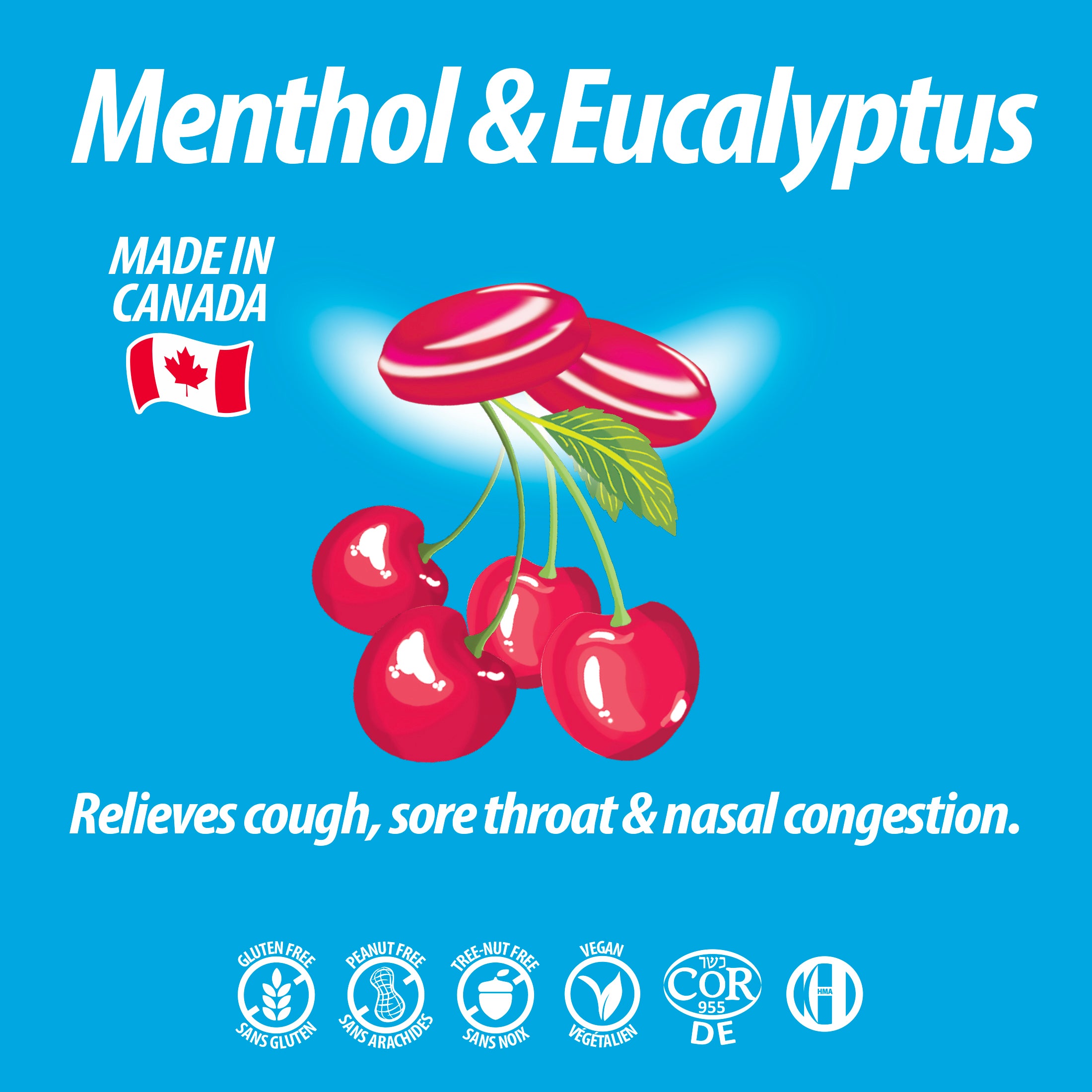 Cherry Menthol Eucalyptus Cough Drops 30 Count