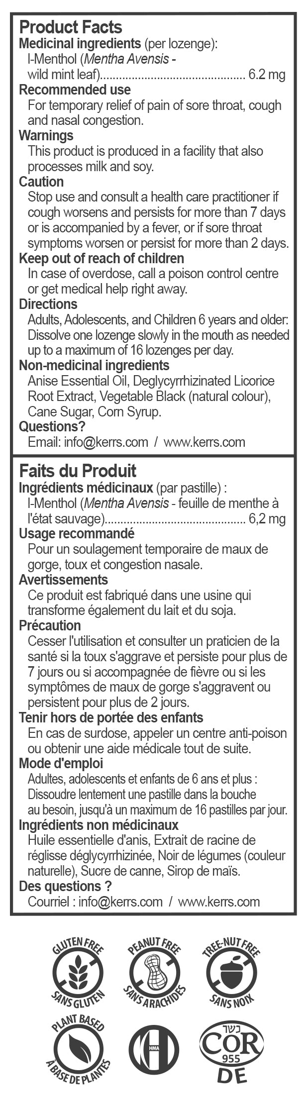 Pastilles contre la toux à la réglisse noire et au menthol, 30 unités