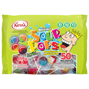 Kerr's Sour double fruit pops lollypops